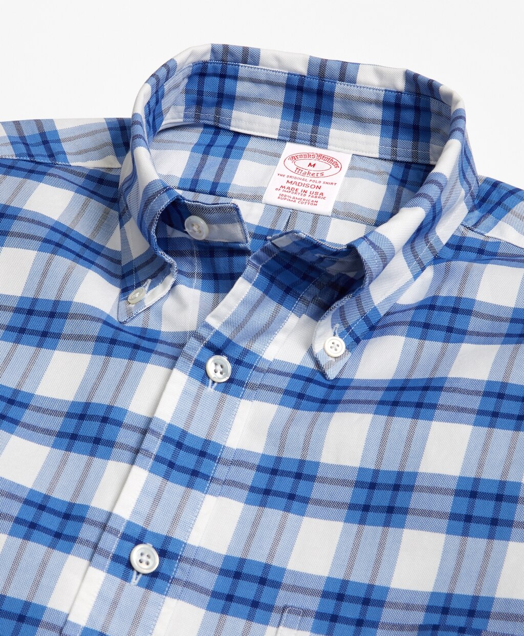 Brooks Brothers Men Madison Fit Oxford Plaid Sport Shirt