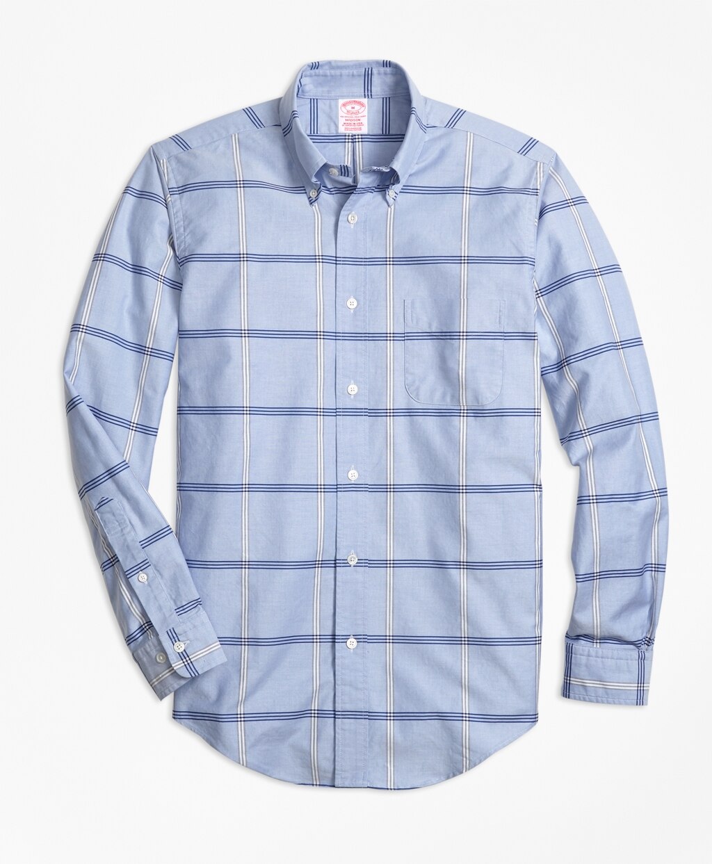 Brooks Brothers Men Madison Fit Oxford BB#1 Windowpane Sport Shirt