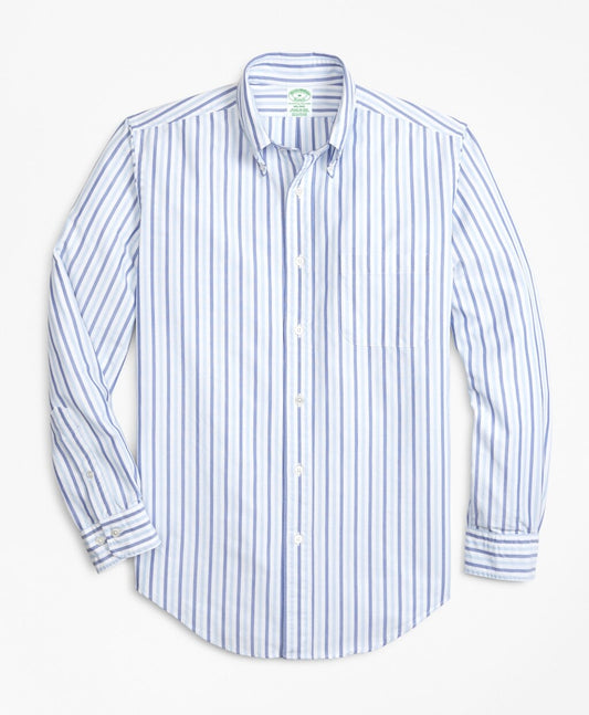 Brooks Brothers Men Milano Fit Oxford Alternating Stripe Sport Shirt