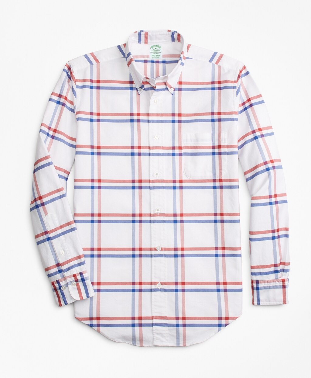 Brooks Brothers Men Milano Fit Oxford Windowpane Sport Shirt