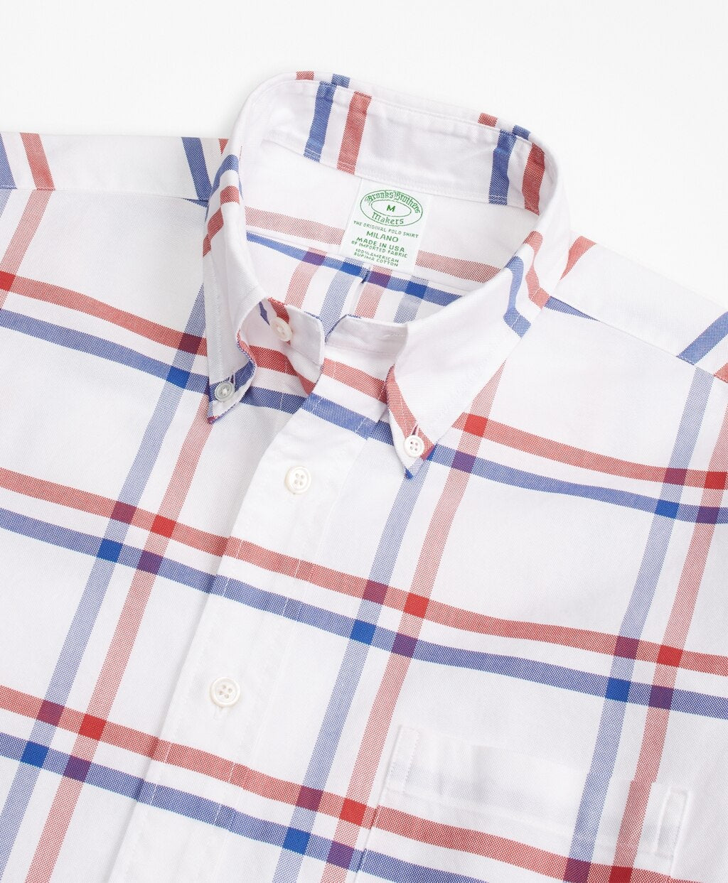 Brooks Brothers Men Milano Fit Oxford Windowpane Sport Shirt