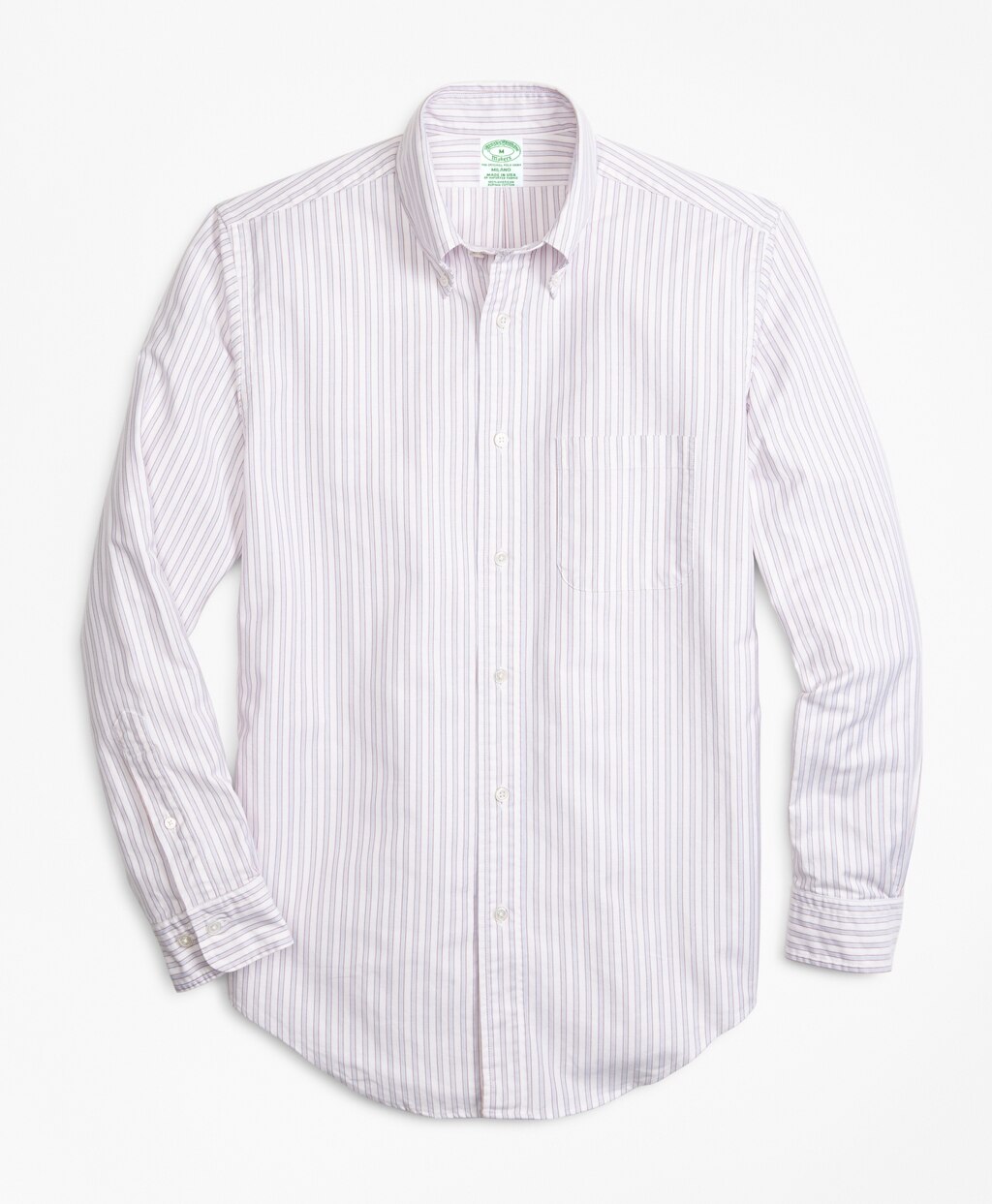 Brooks Brothers Men Milano Fit Oxford Outline Stripe Sport Shirt