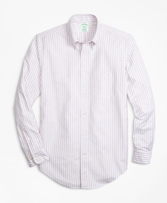 Brooks Brothers Men Milano Fit Oxford Outline Stripe Sport Shirt