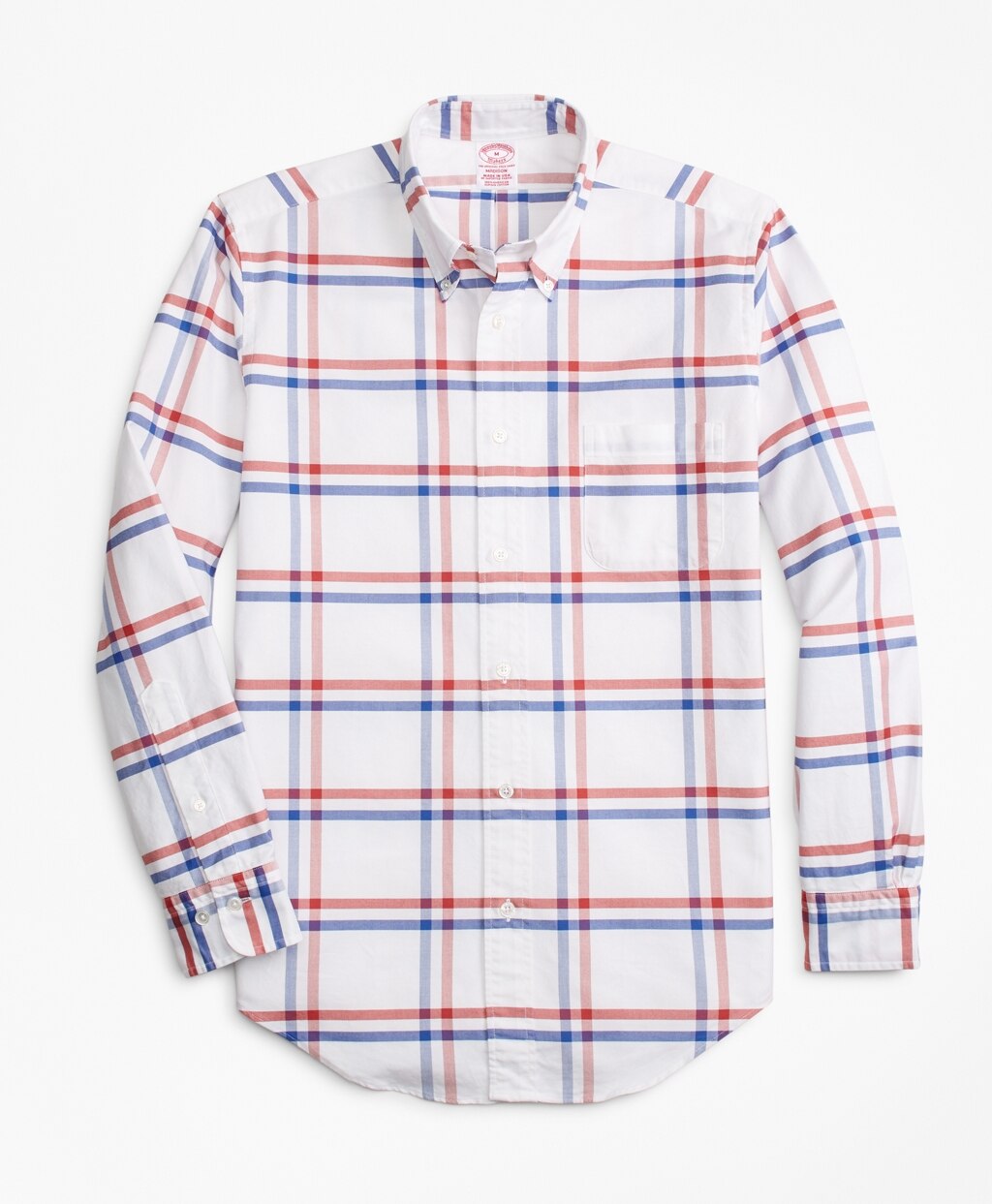 Brooks Brothers Men Madison Fit Oxford Windowpane Sport Shirt
