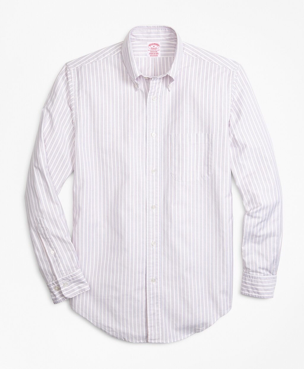 Brooks Brothers Men Madison Fit Oxford Outline Stripe Sport Shirt