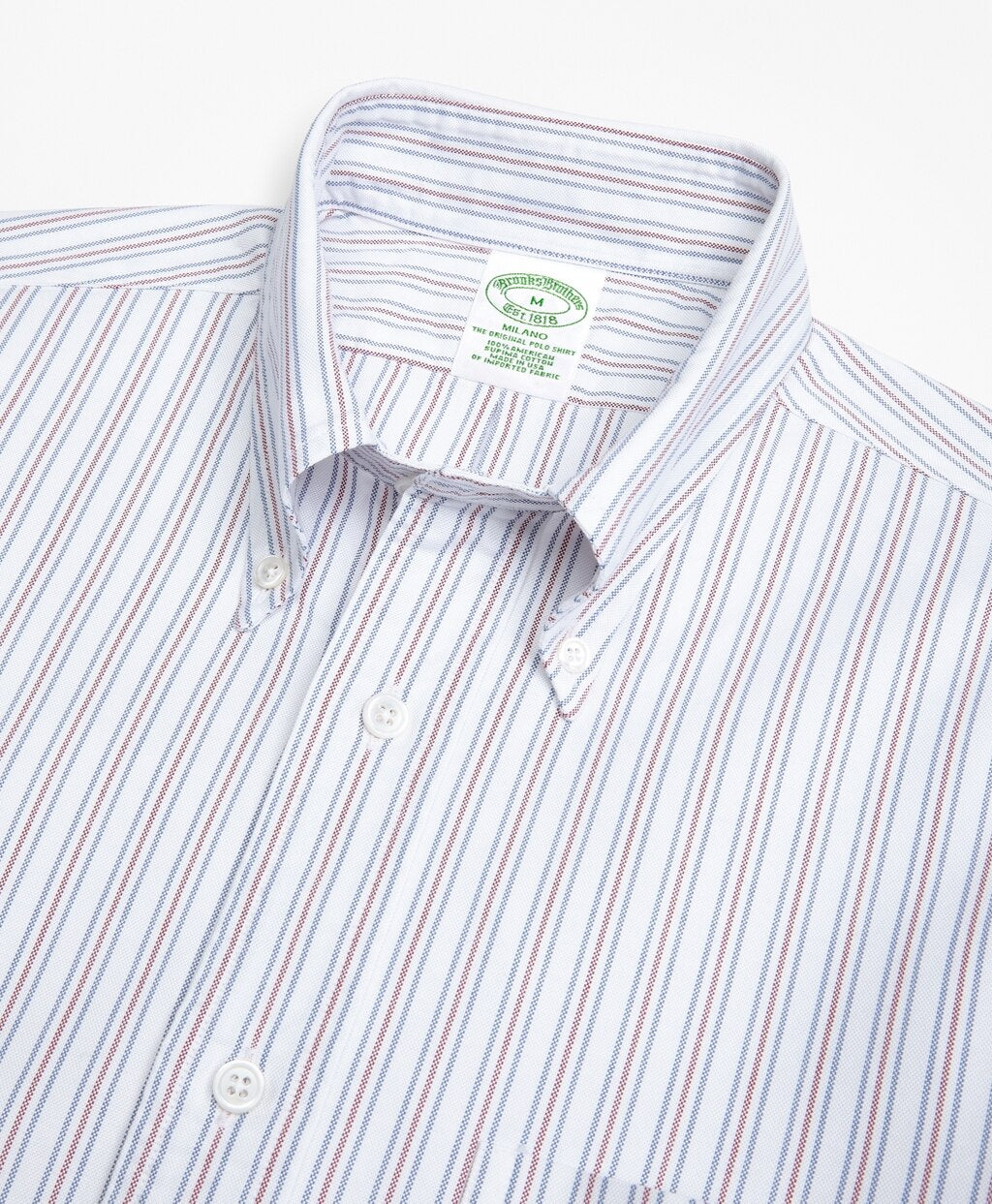 Brooks Brothers Men Milano Fit Oxford Double-Stripe Sport Shirt