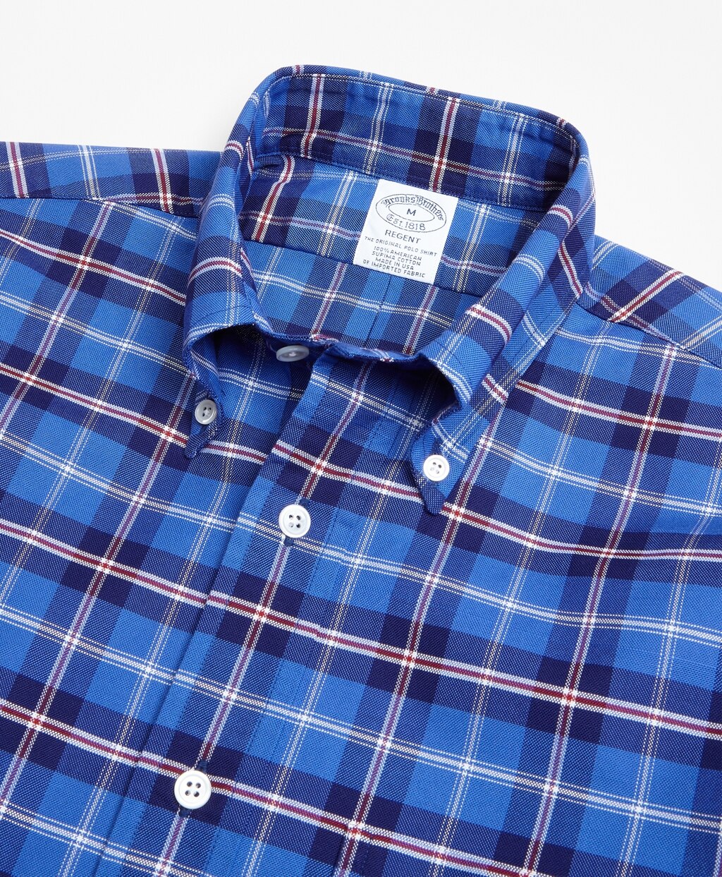 Brooks Brothers Men Regent Fit Oxford Plaid Sport Shirt