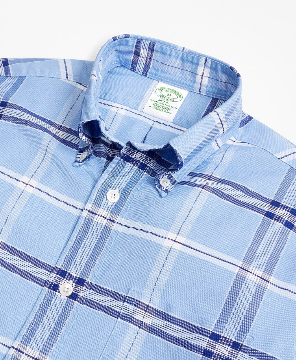 Brooks Brothers Men Milano Fit Oxford Windowpane Sport Shirt