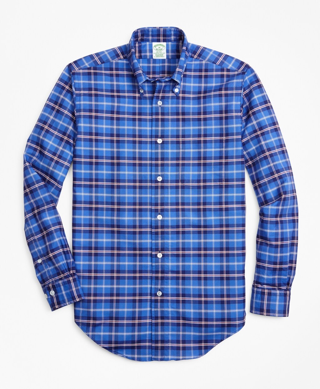 Brooks Brothers Men Milano Fit Oxford Plaid Sport Shirt