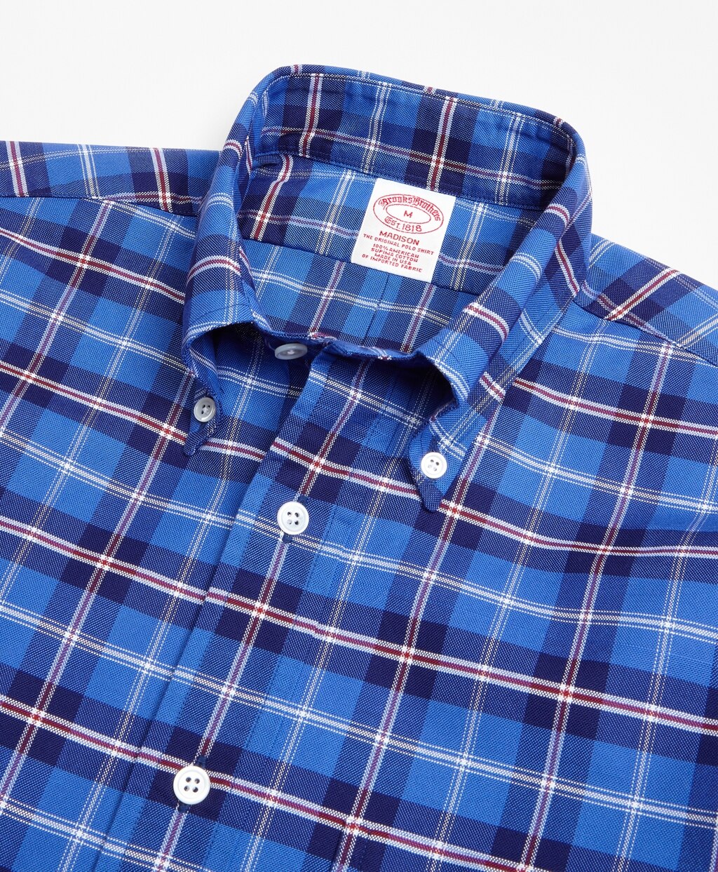 Brooks Brothers Men Madison Fit Oxford Plaid Sport Shirt