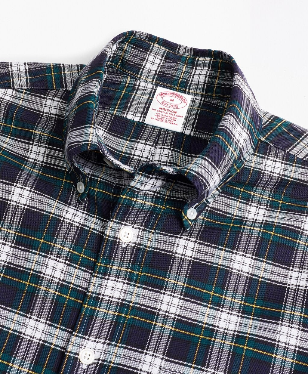Brooks Brothers Men Madison Fit Oxford Tartan Sport Shirt