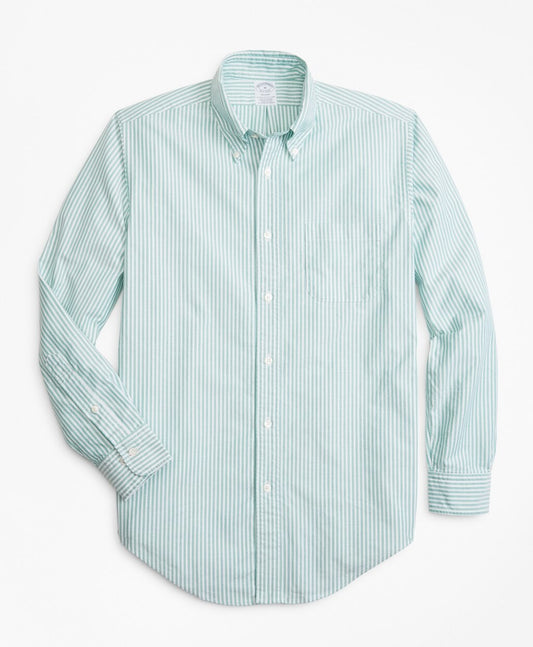 Brooks Brothers Men Regent Fit Oxford Narrow Stripe Sport Shirt