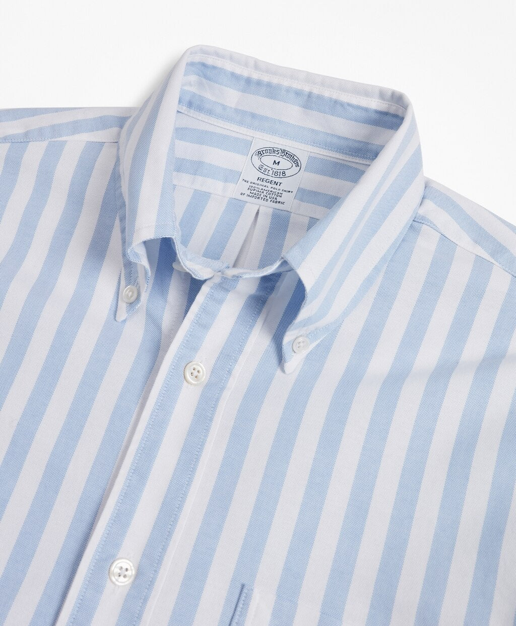Brooks Brothers Men Regent Fit Oxford Wide Stripe Sport Shirt