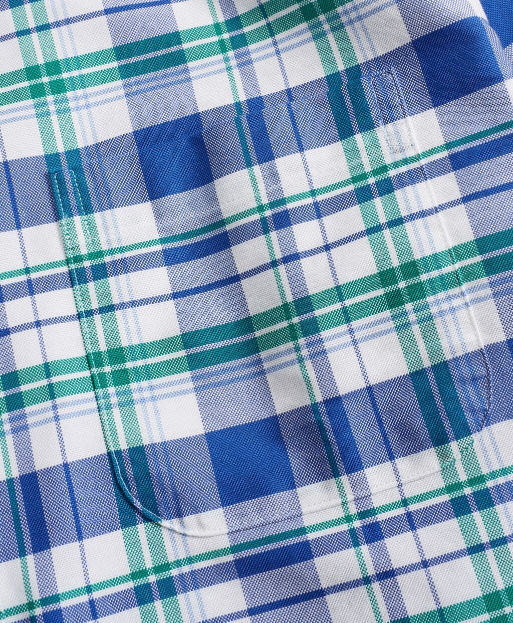 Brooks Brothers Men Milano Fit Oxford Blue and Green Plaid Sport Shirt