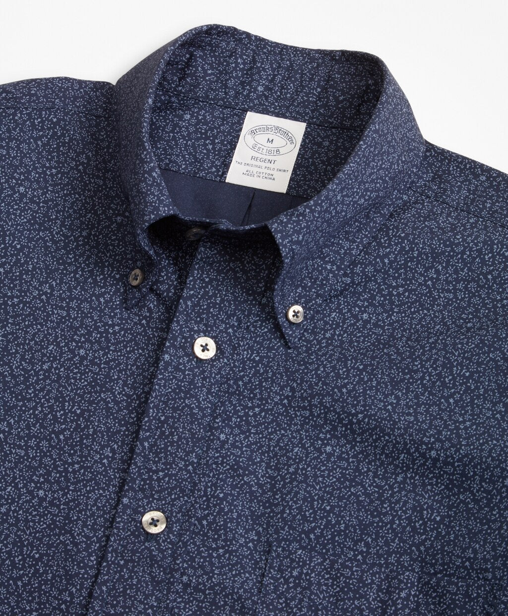 Brooks Brothers Men Regent Fit Floral Indigo Sport Shirt