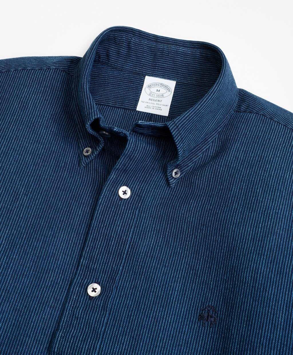 Brooks Brothers Men Regent Fit Stripe Indigo Sport Shirt