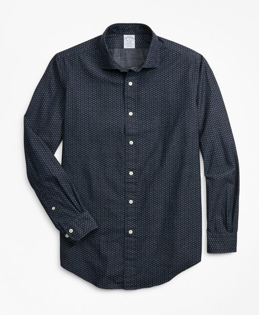 Brooks Brothers Men Regent Fit Mini-Floral Print Sport Shirt