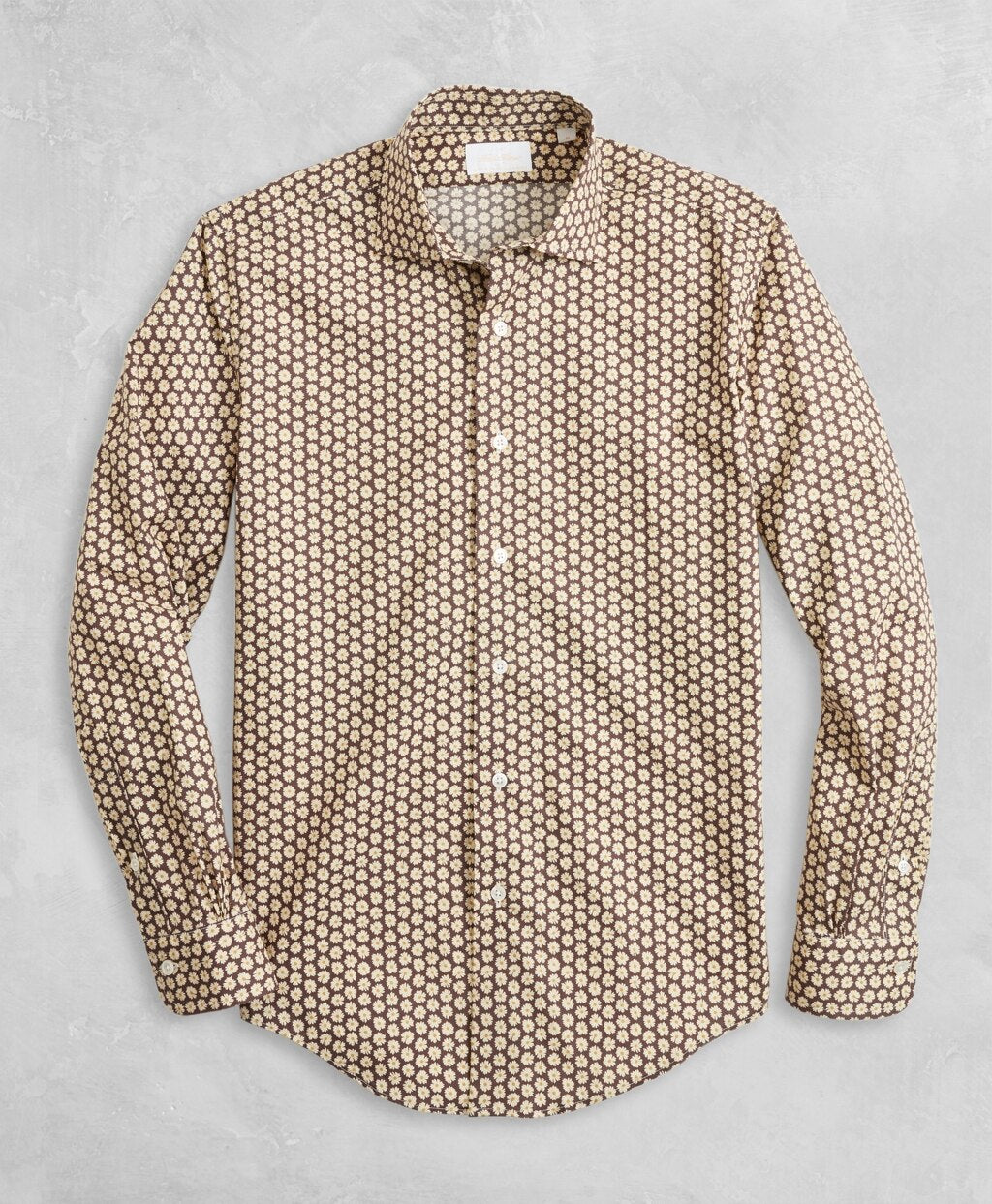 Brooks Brothers Men Golden Fleece® Regent Fit Brown Floral Sport Shirt