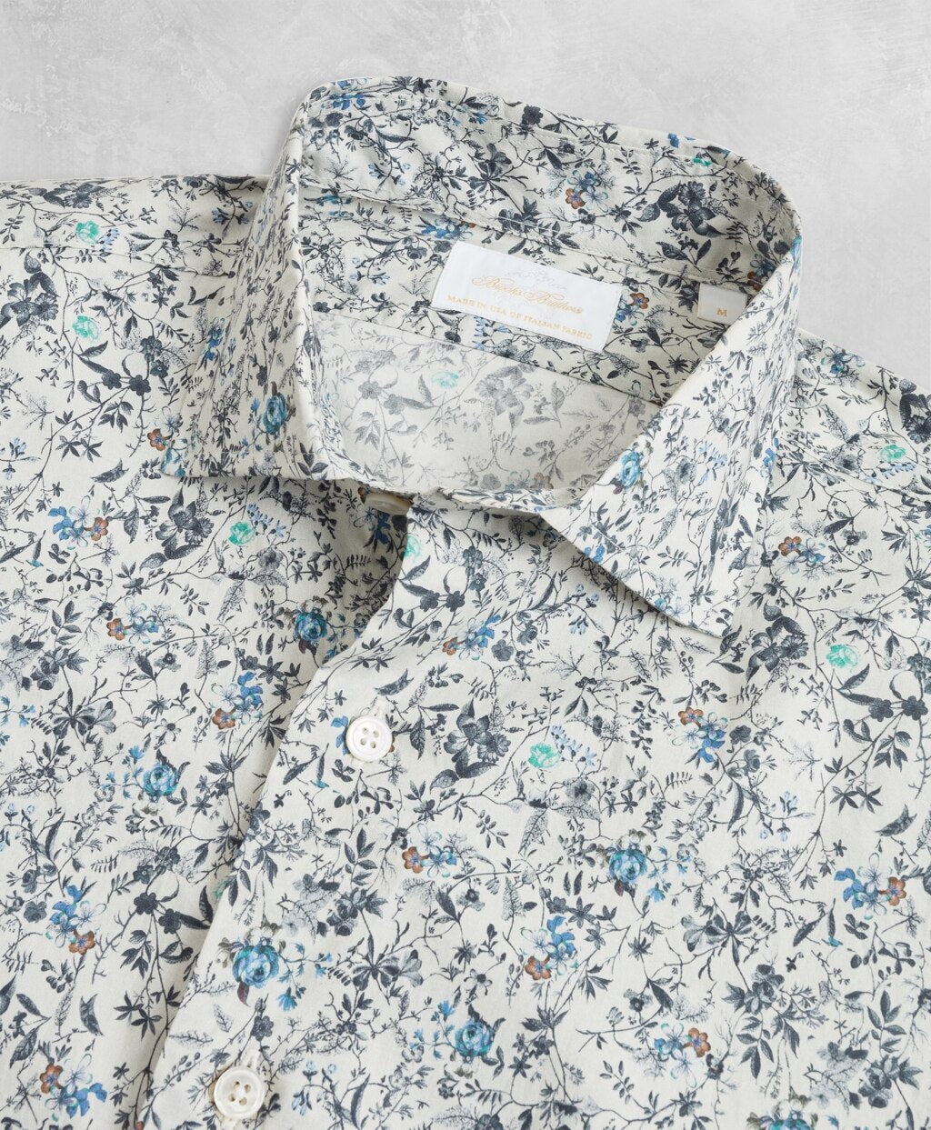 Brooks Brothers Men Golden Fleece® Regent Fit White Floral Sport Shirt