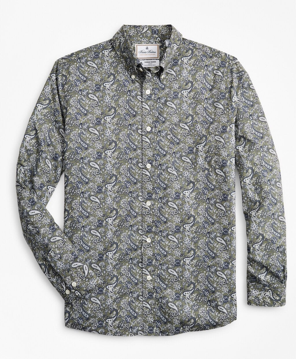 Brooks Brothers Men Luxury Collection Regent Fitted Sport Shirt, Button-Down Collar Paisley Print