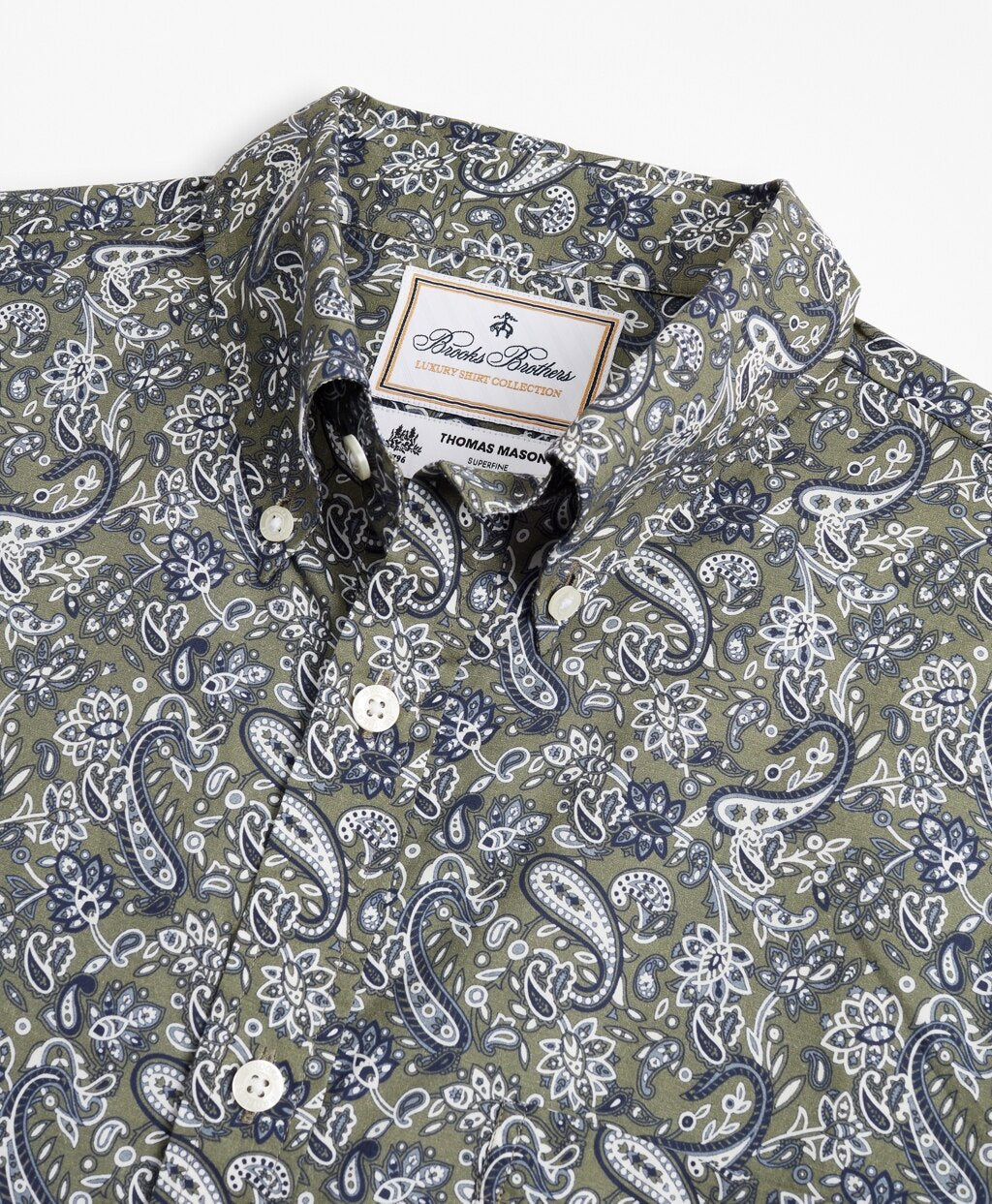 Brooks Brothers Men Luxury Collection Regent Fitted Sport Shirt, Button-Down Collar Paisley Print