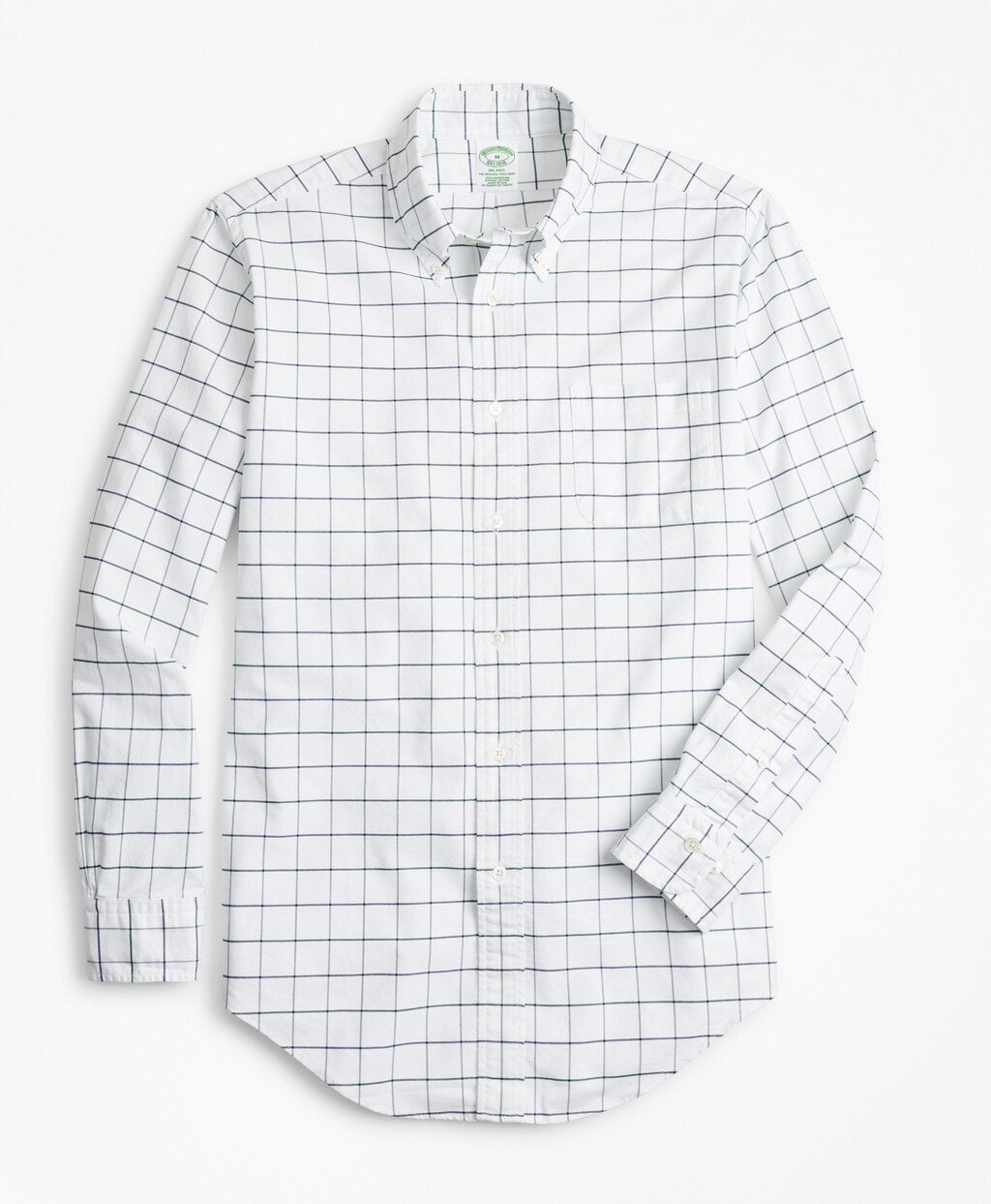 Brooks Brothers Men Milano Fit Oxford Windowpane Sport Shirt
