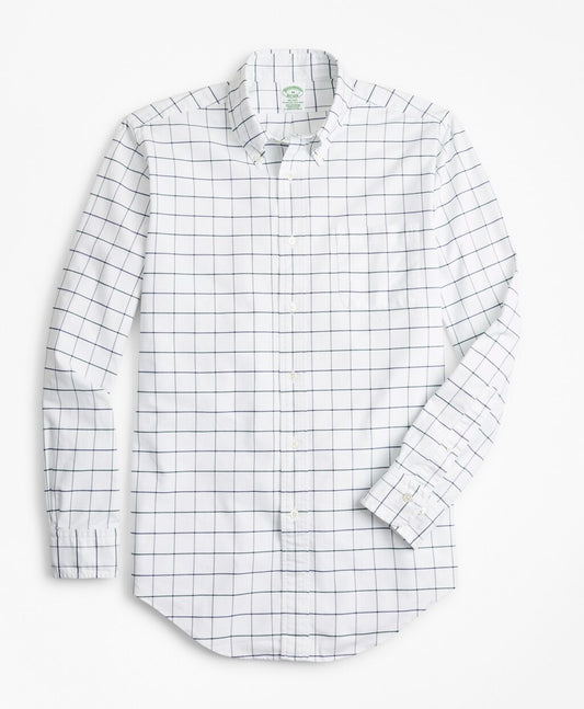 Brooks Brothers Men Milano Fit Oxford Windowpane Sport Shirt