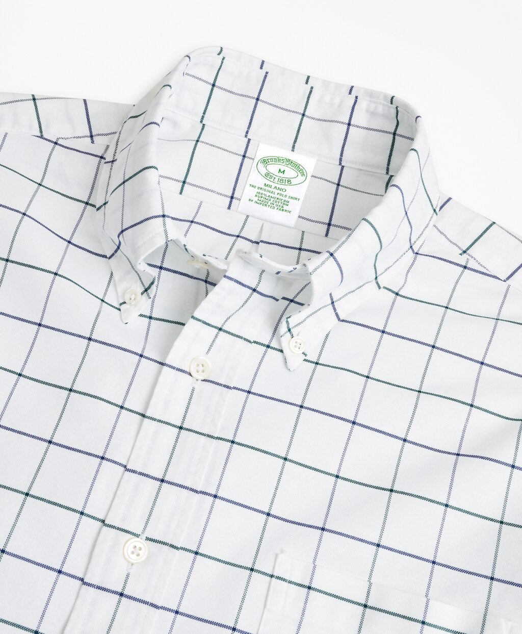 Brooks Brothers Men Milano Fit Oxford Windowpane Sport Shirt