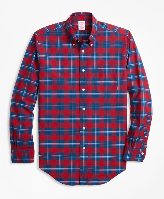 Brooks Brothers Men Madison Fit Oxford Bold Plaid Sport Shirt