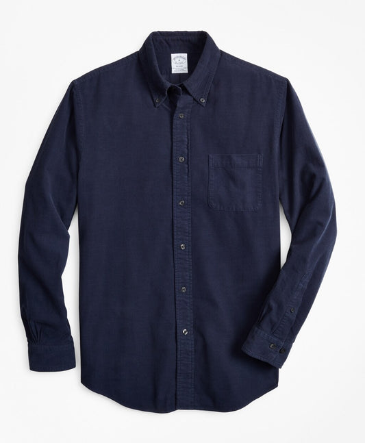 Brooks Brothers Men Regent Fit Garment-Dyed Corduroy Sport Shirt