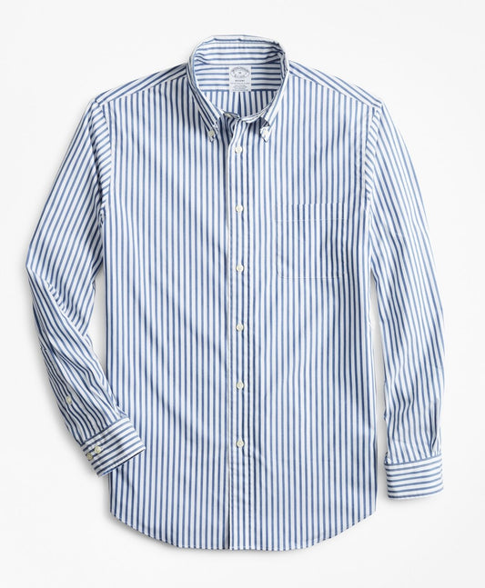 Brooks Brothers Men Performance Series Regent-Fit COOLMAX® Poplin Striped Sport Shirt