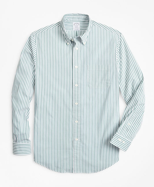 Brooks Brothers Men Performance Series Madison-Fit COOLMAX® Poplin Striped Sport Shirt