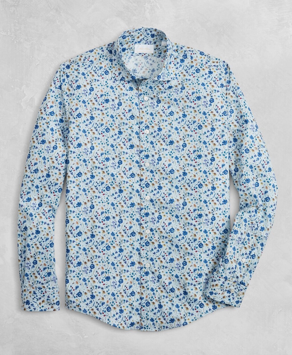Brooks Brothers Men Golden Fleece® Regent Fit Light-Blue Floral Sport Shirt