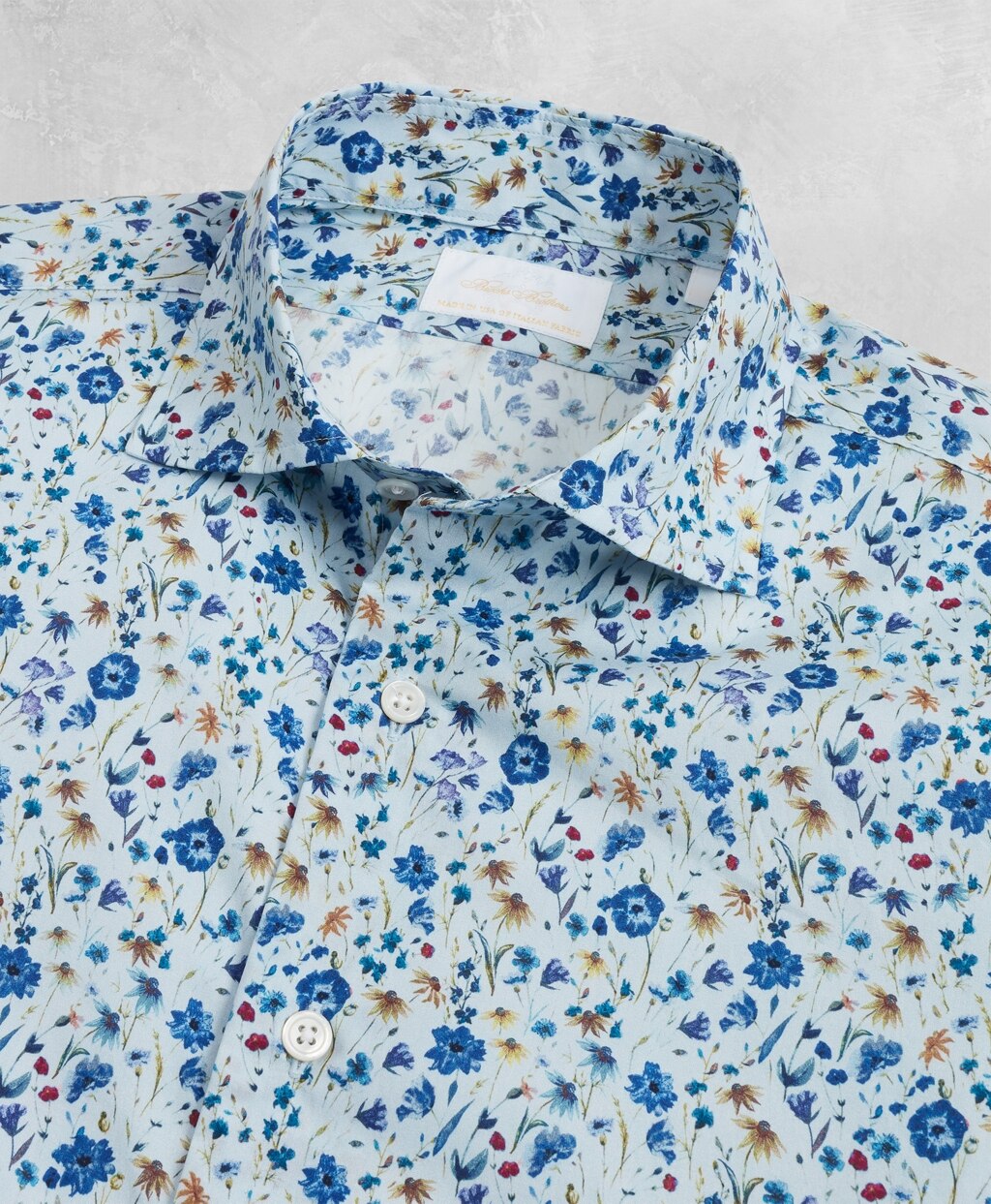 Brooks Brothers Men Golden Fleece® Regent Fit Light-Blue Floral Sport Shirt