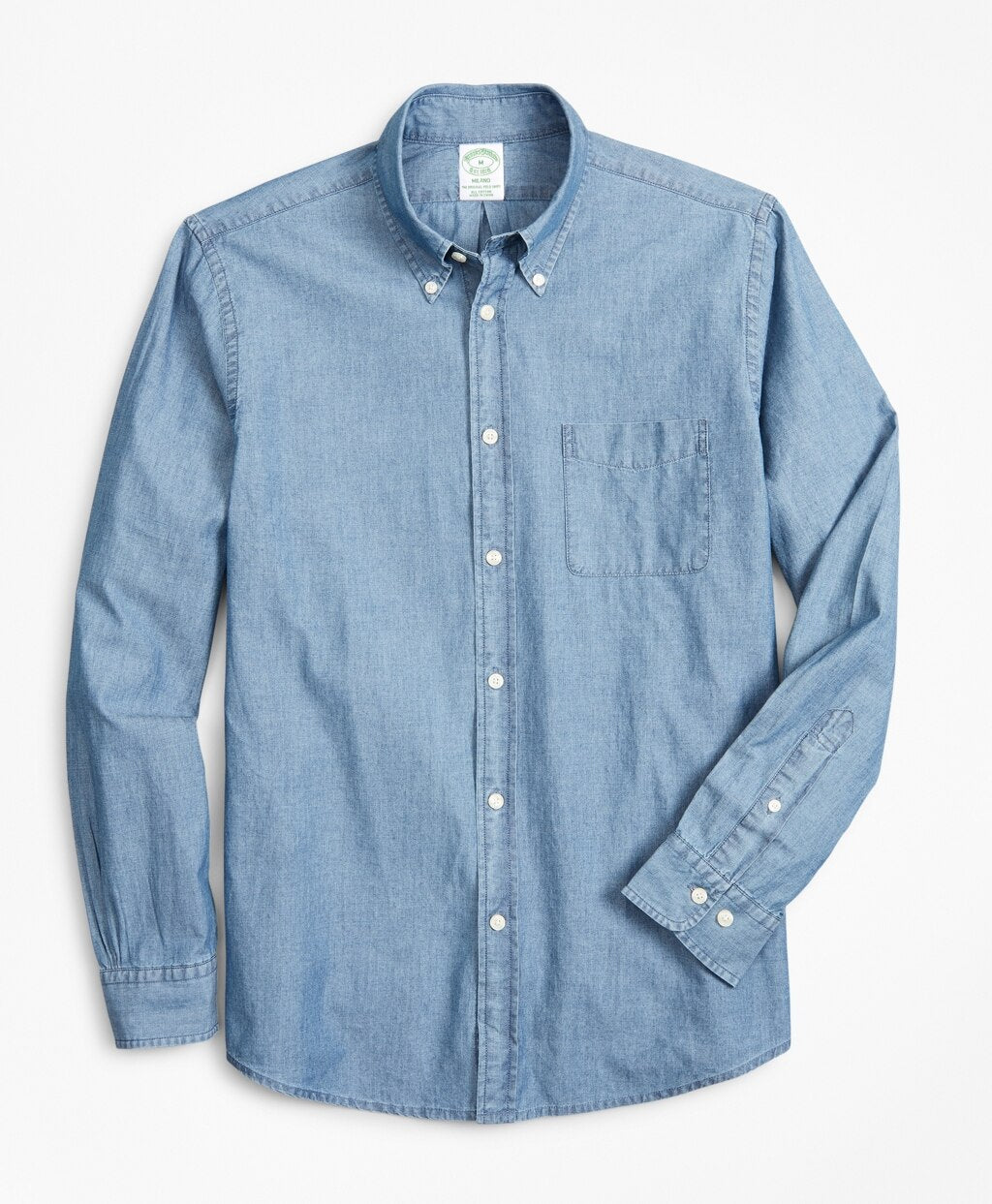 Brooks Brothers Men Milano Slim-Fit Sport Shirt, Indigo Chambray
