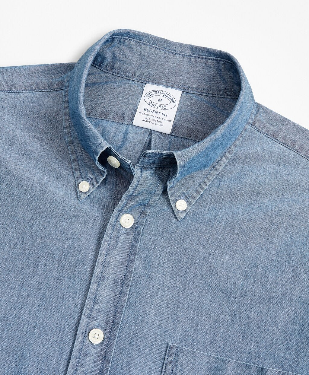 Brooks Brothers Men Regent Fitted Sport Shirt, Indigo Chambray