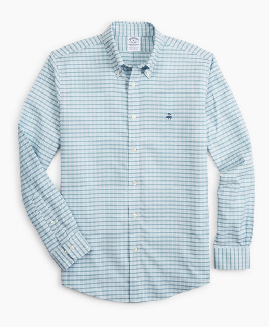 Brooks Brothers Men Stretch Regent Fitted Sport Shirt, Non-Iron Check
