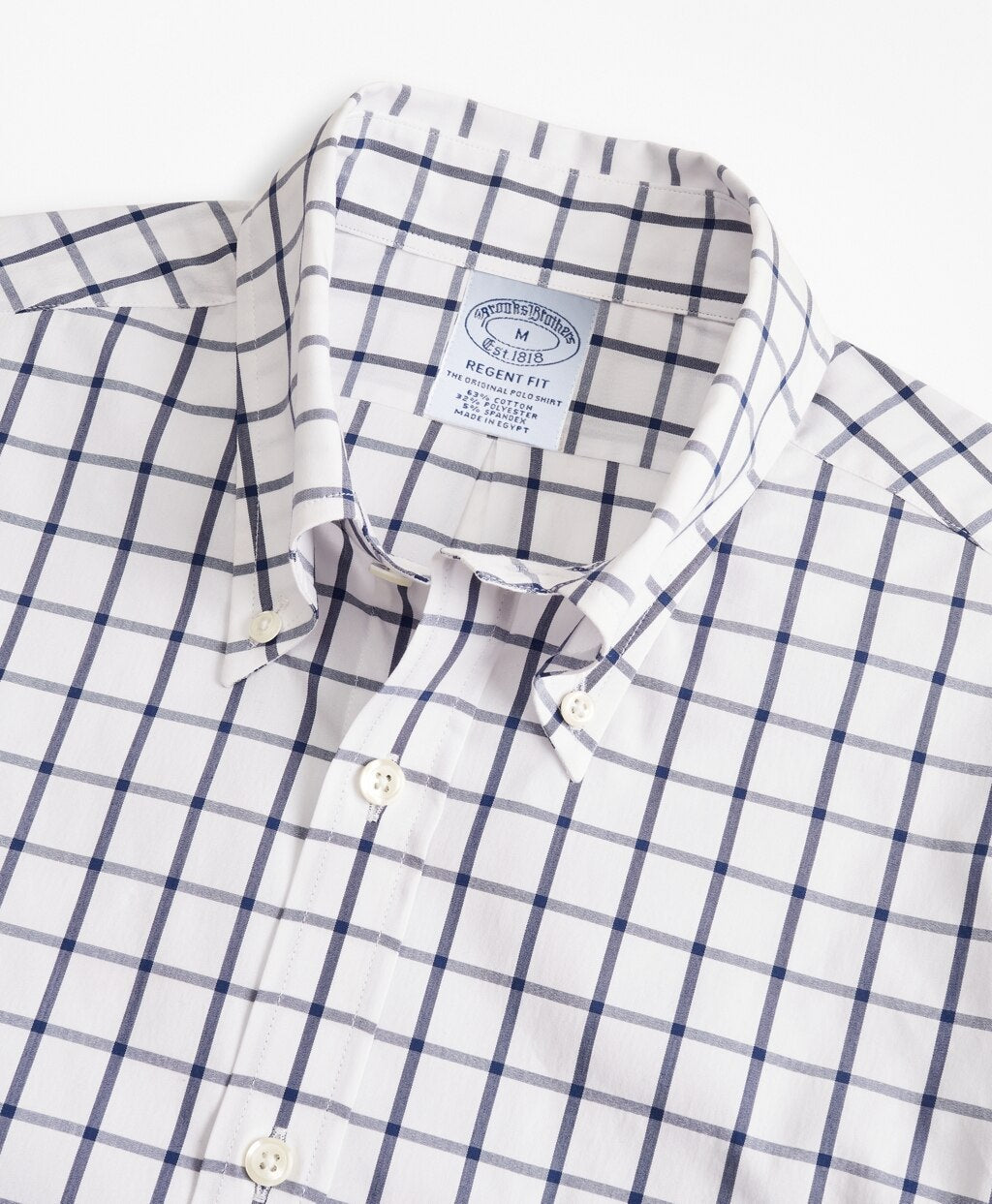 Brooks Brothers Men Regent Fitted Sport Shirt, Performance Series with COOLMAX®, Windowpane