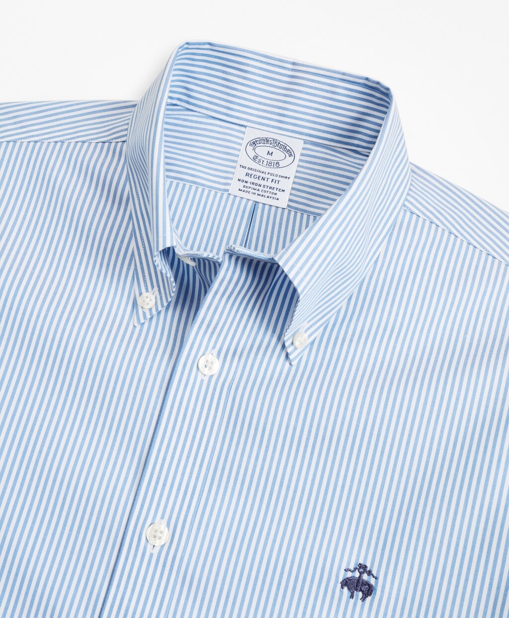 Brooks Brothers Men Stretch Regent Fitted Sport Shirt, Non-Iron Stripe
