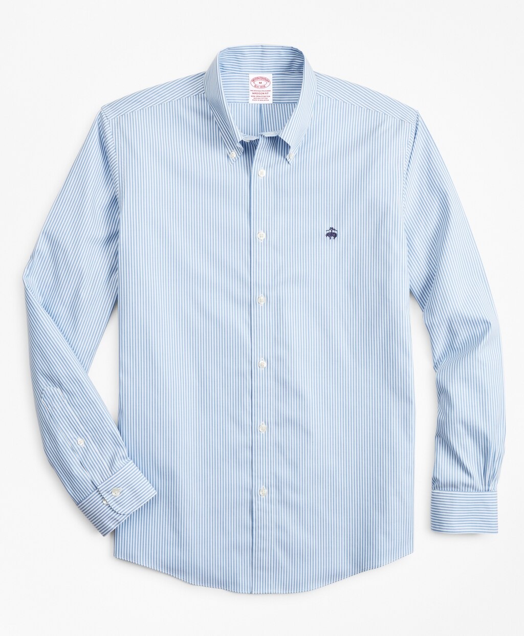 Brooks Brothers Men Stretch Madison Classic-Fit Sport Shirt, Non-Iron Stripe