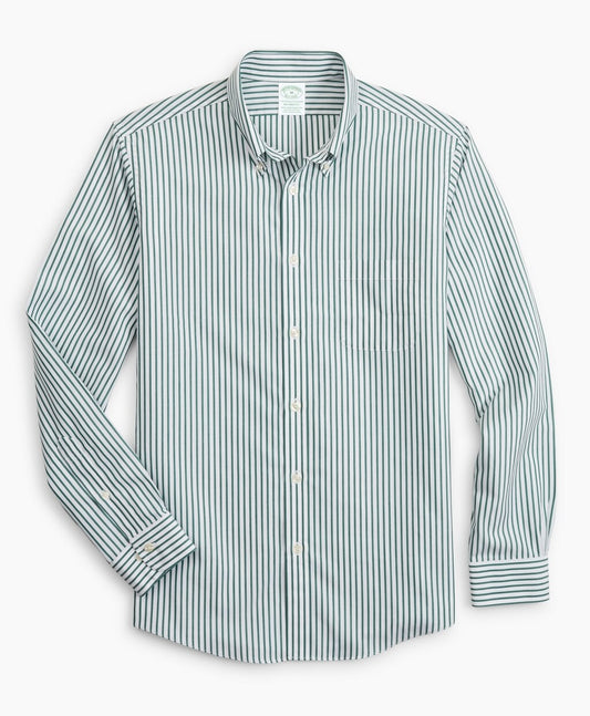 Brooks Brothers Men Stretch Milano Slim-Fit Sport Shirt, Non-Iron Candy Stripe