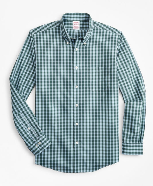 Brooks Brothers Men Stretch Madison Classic-Fit Sport Shirt, Non-Iron Gingham