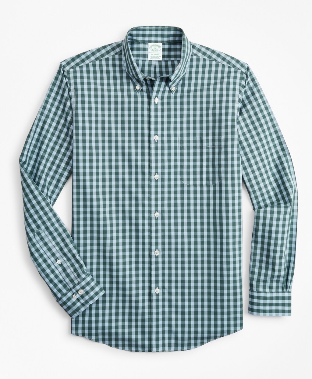 Brooks Brothers Men Stretch Milano Slim-Fit Sport Shirt, Non-Iron Gingham