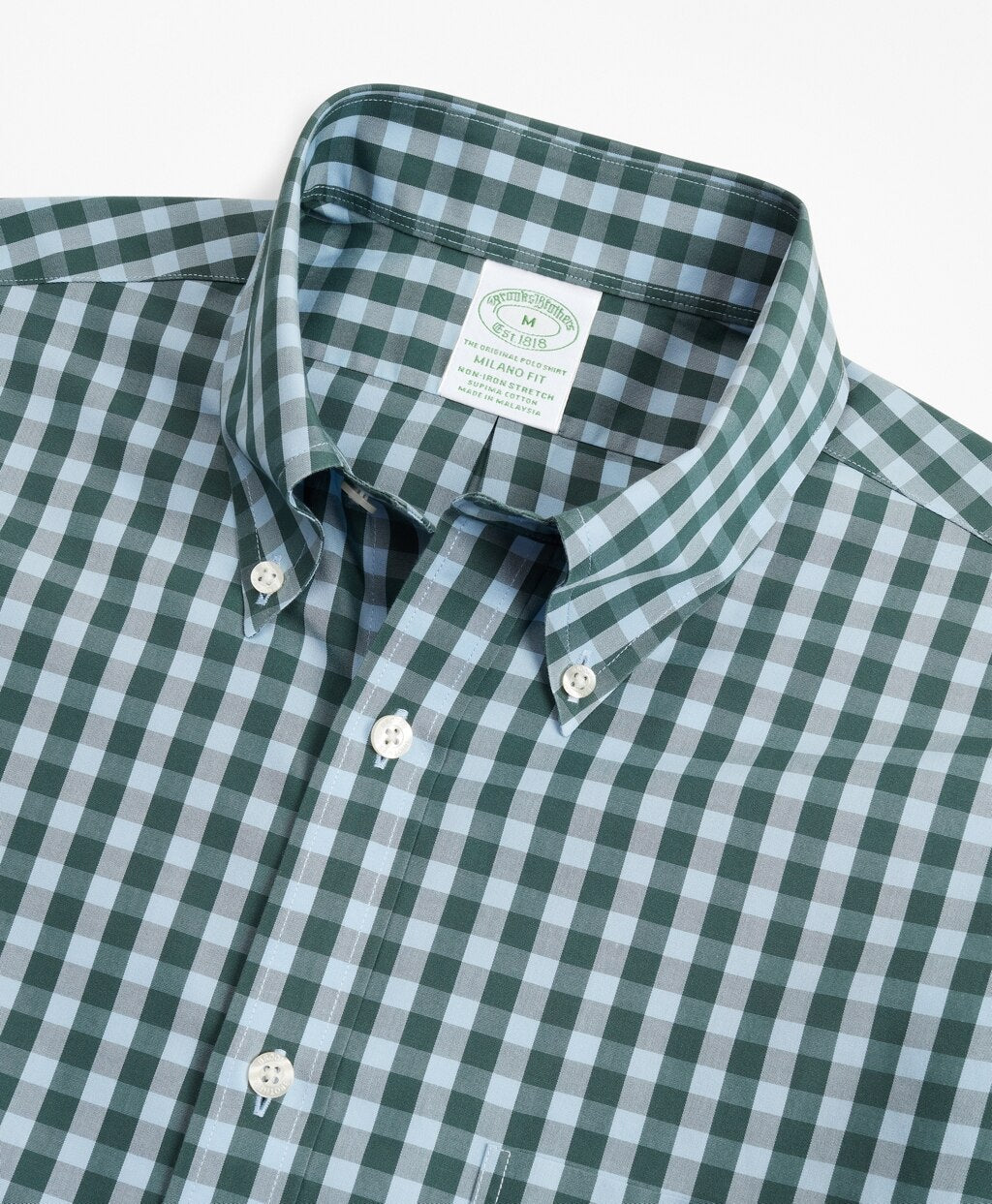 Brooks Brothers Men Stretch Milano Slim-Fit Sport Shirt, Non-Iron Gingham