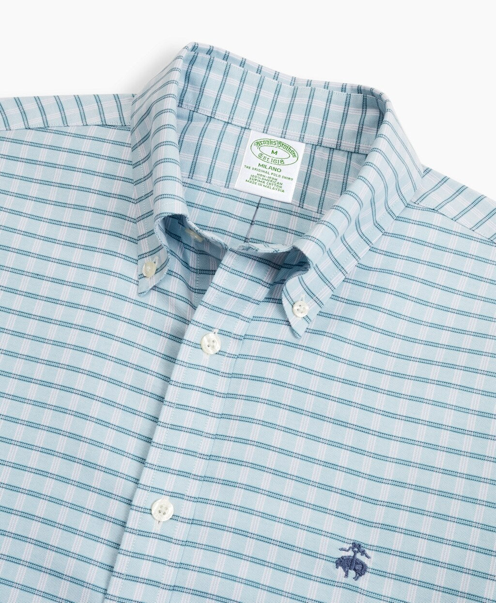 Brooks Brothers Men Stretch Milano Slim-Fit Sport Shirt, Non-Iron Check