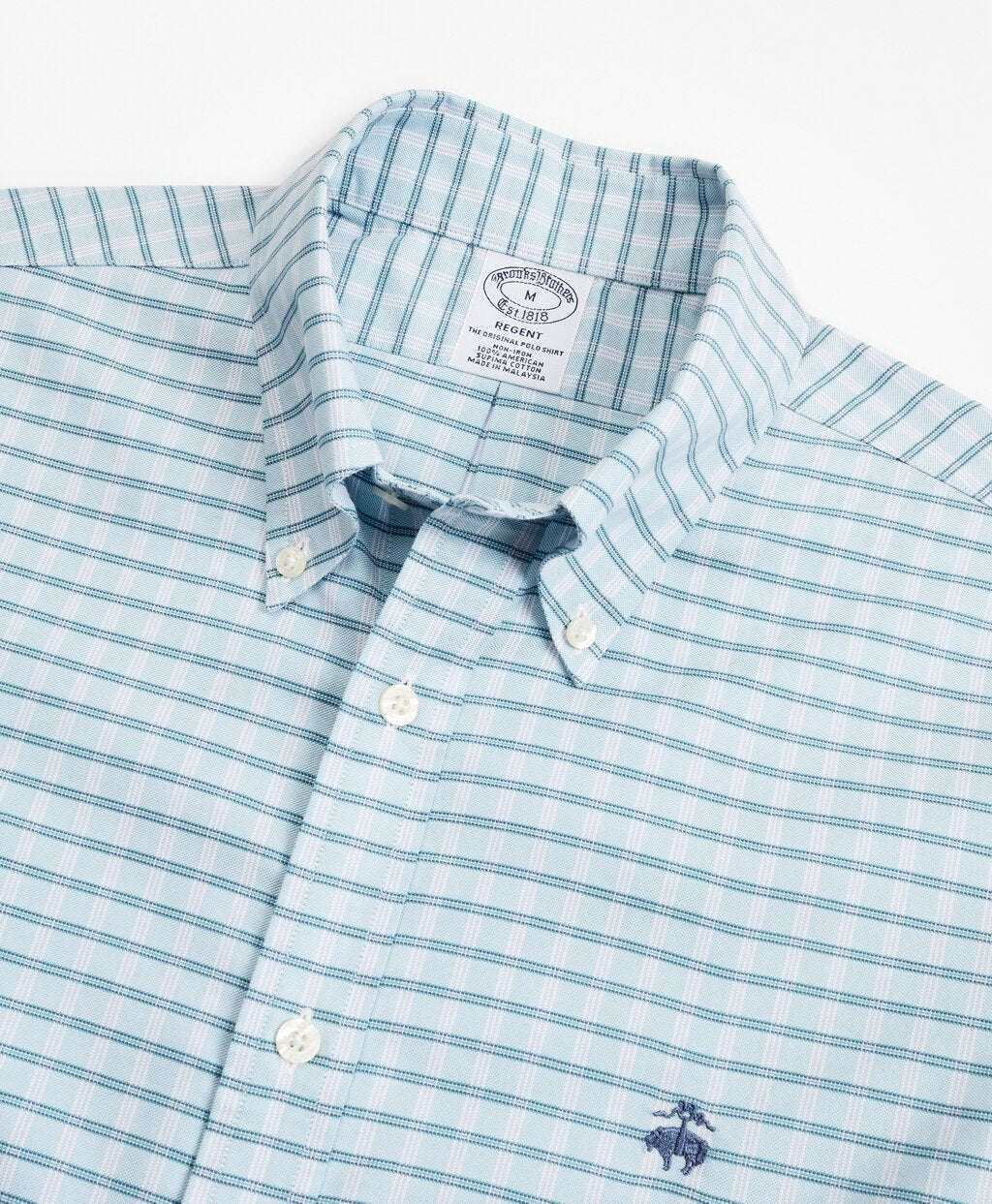 Brooks Brothers Men Stretch Regent Fitted Sport Shirt, Non-Iron Short-Sleeve Check