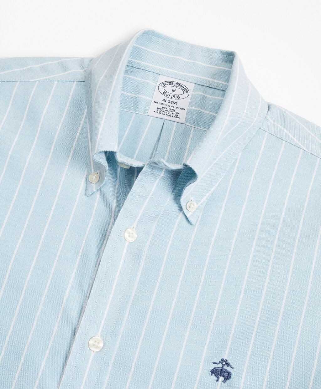 Brooks Brothers Men Stretch Regent Fitted Sport Shirt, Non-Iron Short-Sleeve Stripe