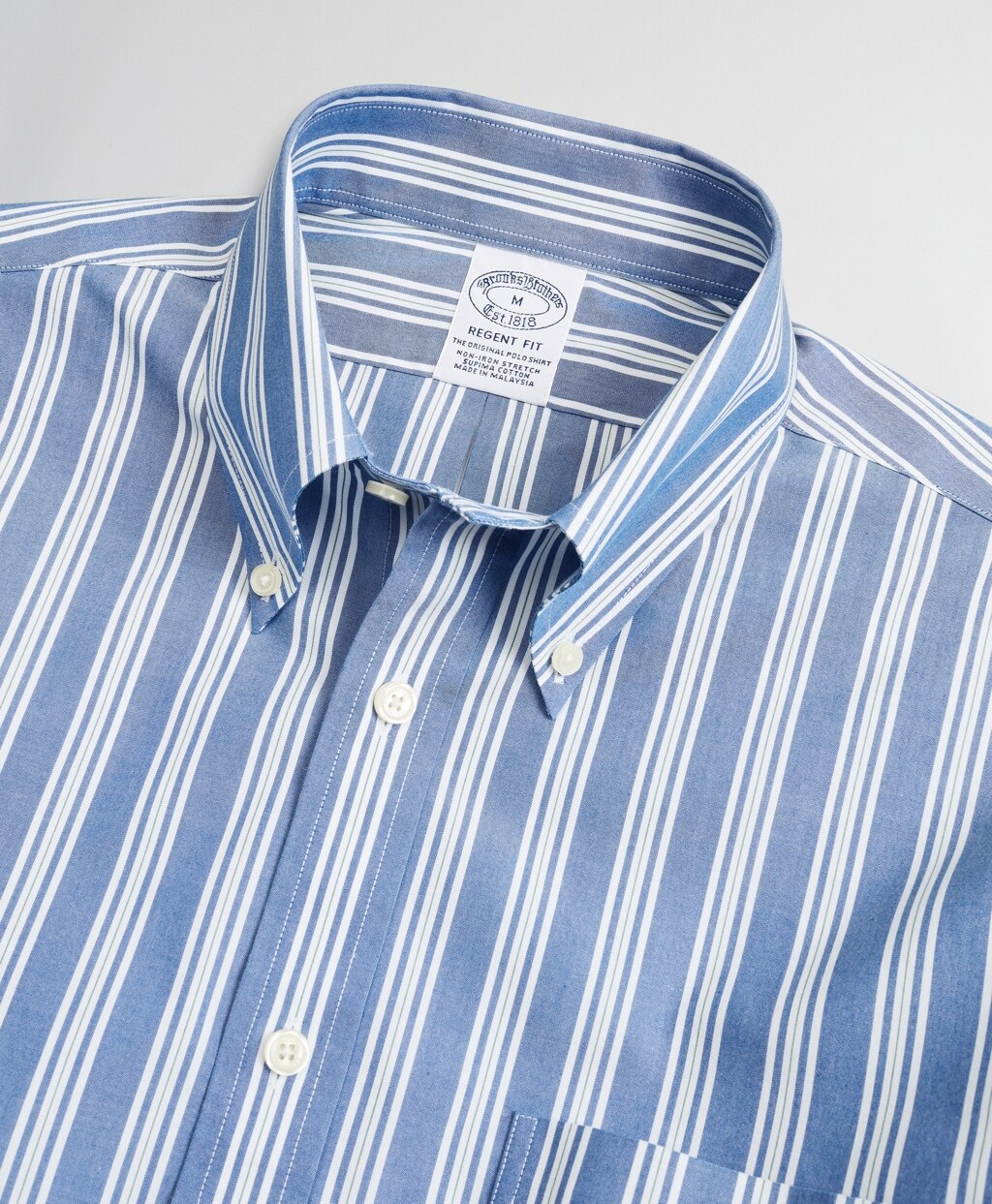 Brooks Brothers Men Stretch Regent Fitted Sport Shirt, Non-Iron Awning Stripe