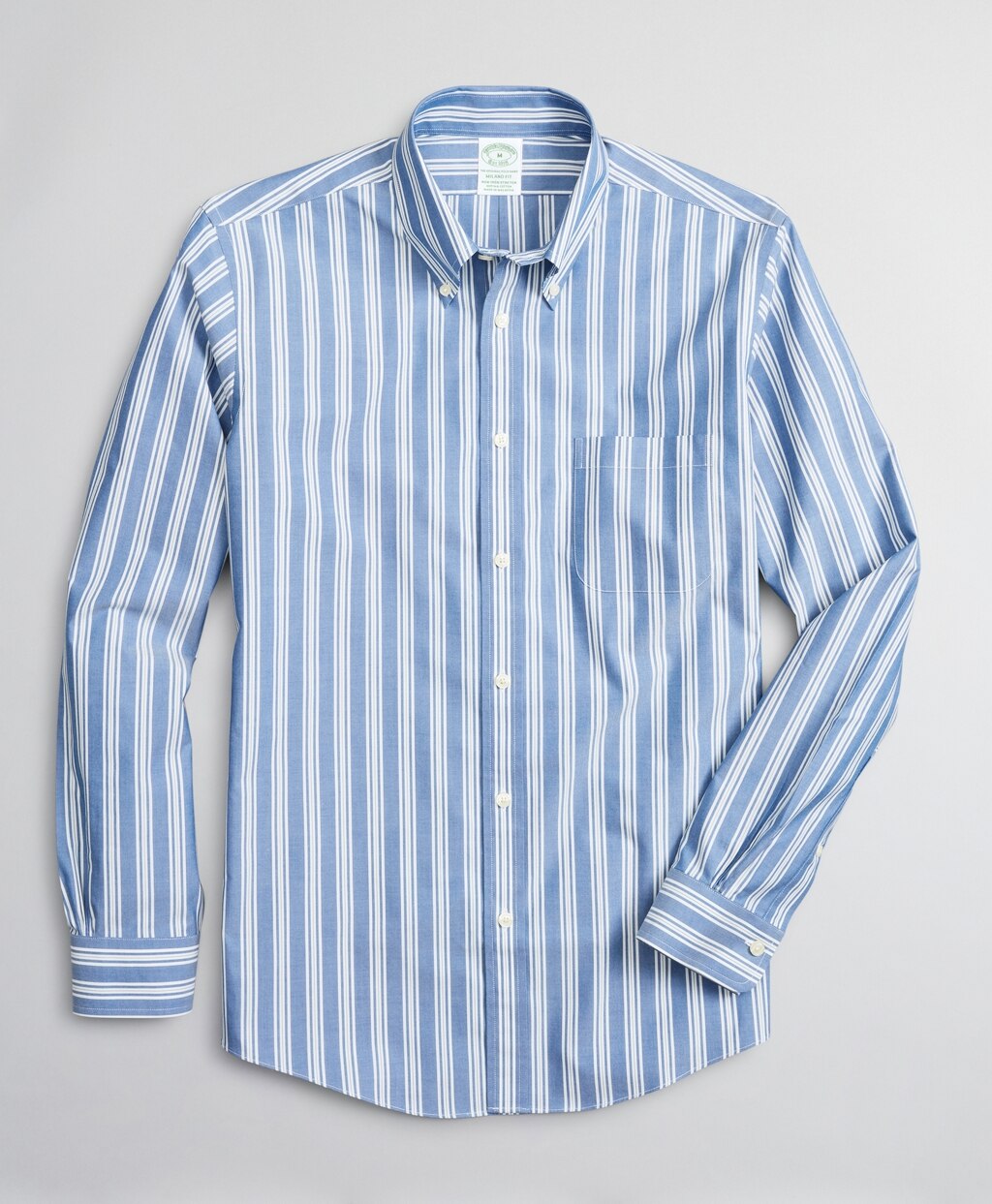 Brooks Brothers Men Stretch Milano Slim-Fit Sport Shirt, Non-Iron Awning Stripe