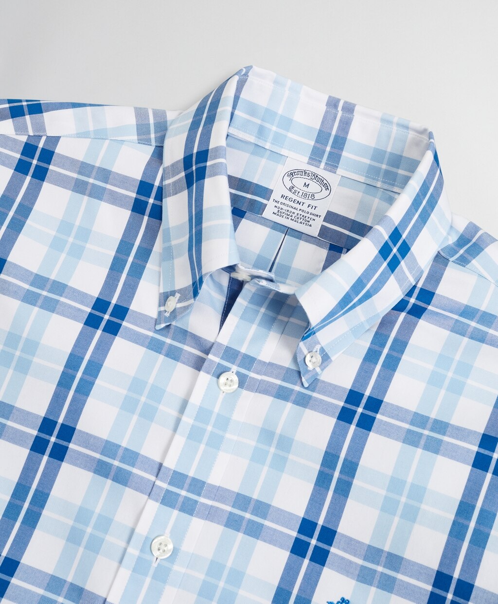 Brooks Brothers Men Stretch Regent Fitted Sport Shirt, Non-Iron Check